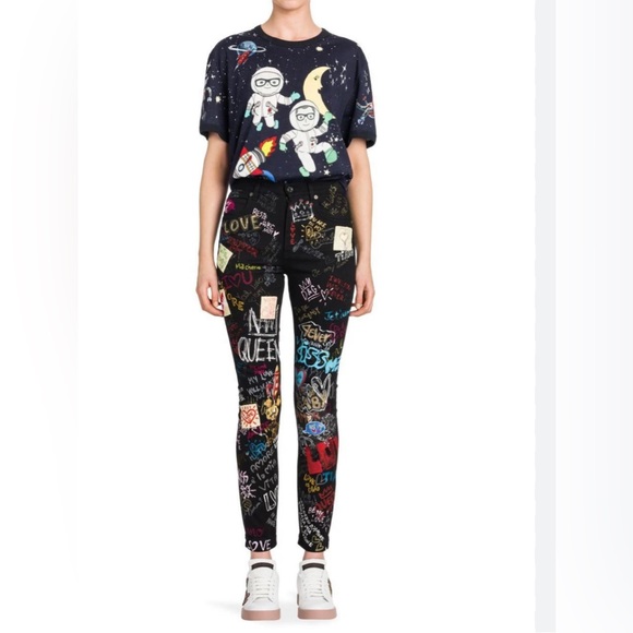 Dolce & Gabbana Graffiti Audrey Jeans - Picture 2 of 12